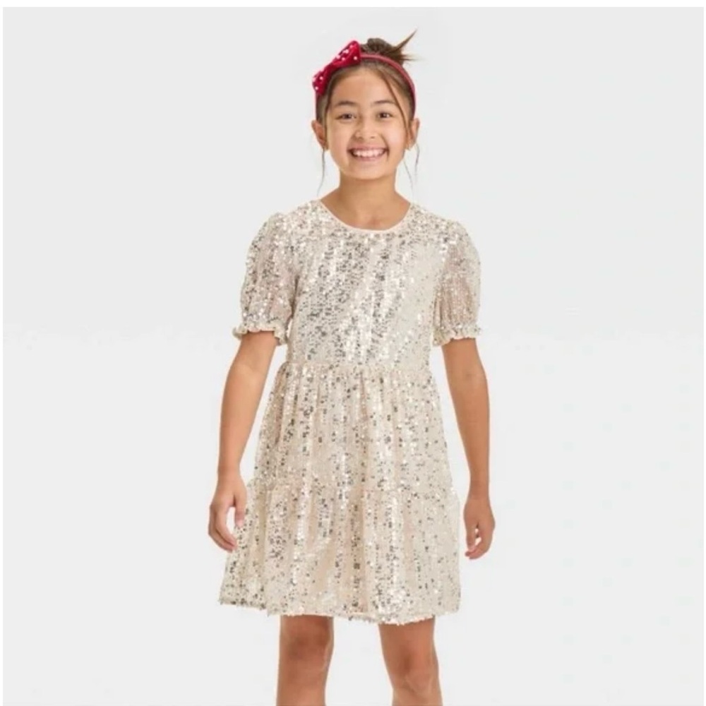 Cat & Jack Gold Sequin Top
